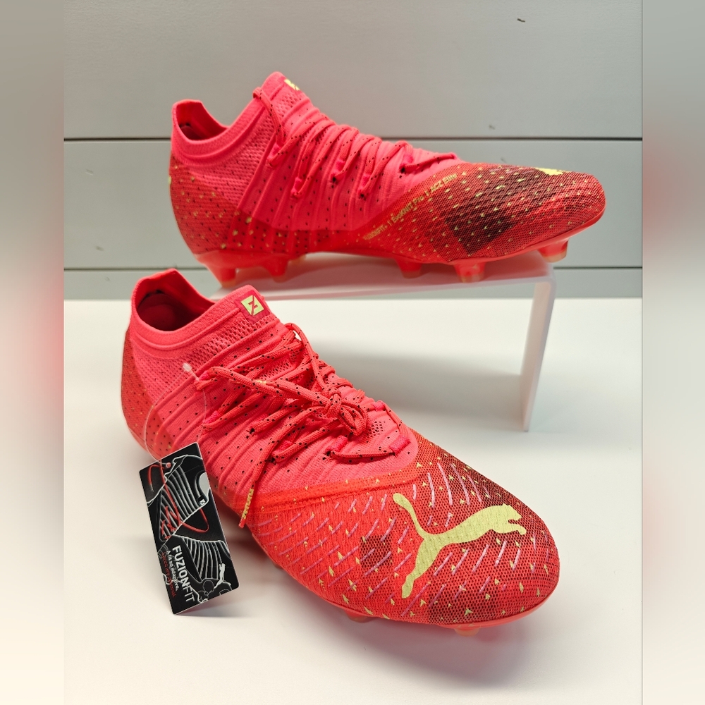 Puma Future Z 1.4 FG/AG Fearless Fiery Coral Salmon Yellow Soccer Cleats Men 11